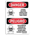 Signmission Safety Sign, OSHA Danger, 18" Height, Cyanide Solution Bilingual Spanish OS-DS-D-1218-VS-1113